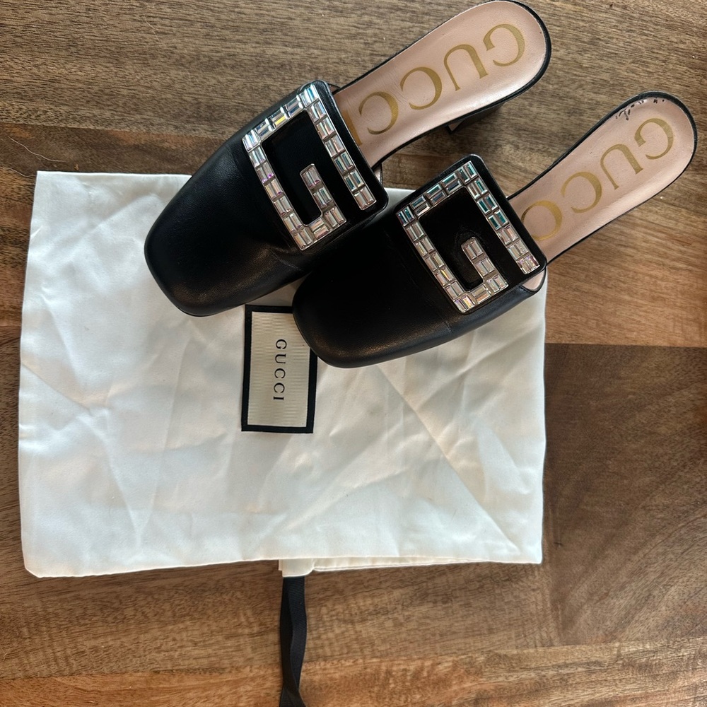 Black Heeled Mules